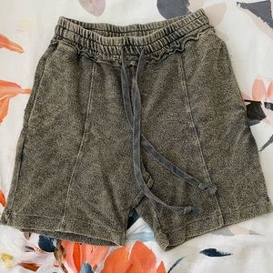 Free People At Ease Reverse Terry shorts army green